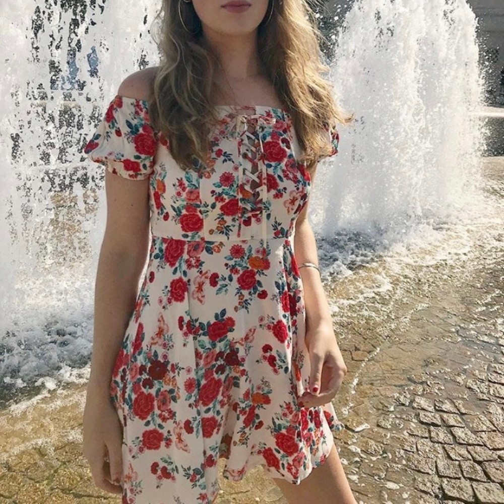 Floral Off-The-Shoulder Dress